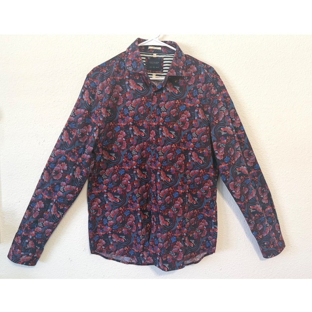 CACTUS MAN Ricky Singh Paisley Print Button Up Shirt Men's‎ L